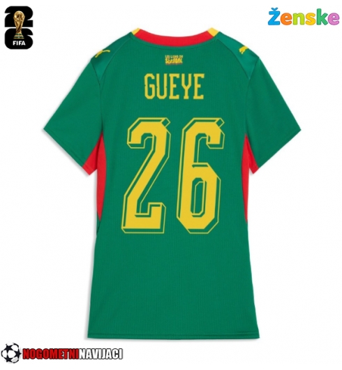 Ženske Nogometnih dresov Senegal Pape Gueye #26 Gostujoči SP 2026 Kratki rokavi Ženske Nogometnih dresov Senegal Pape Gueye #26 Gostujoči SP 2026 Kratki rokavi